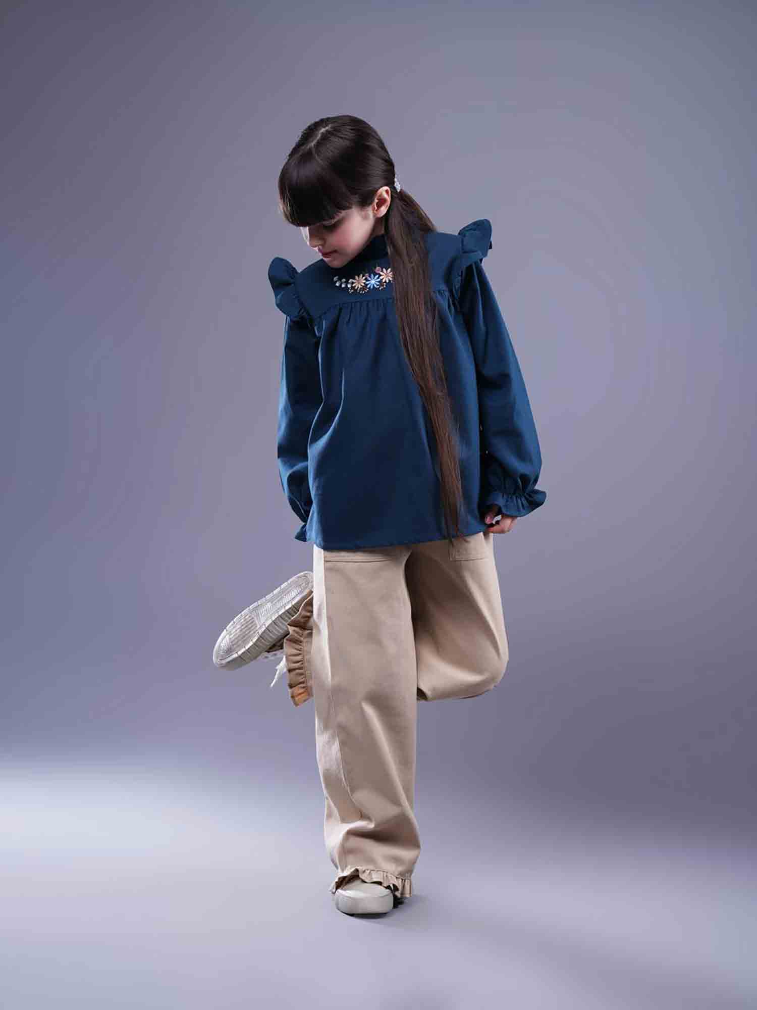 2 شومیز شلوار کتان گلدوزی