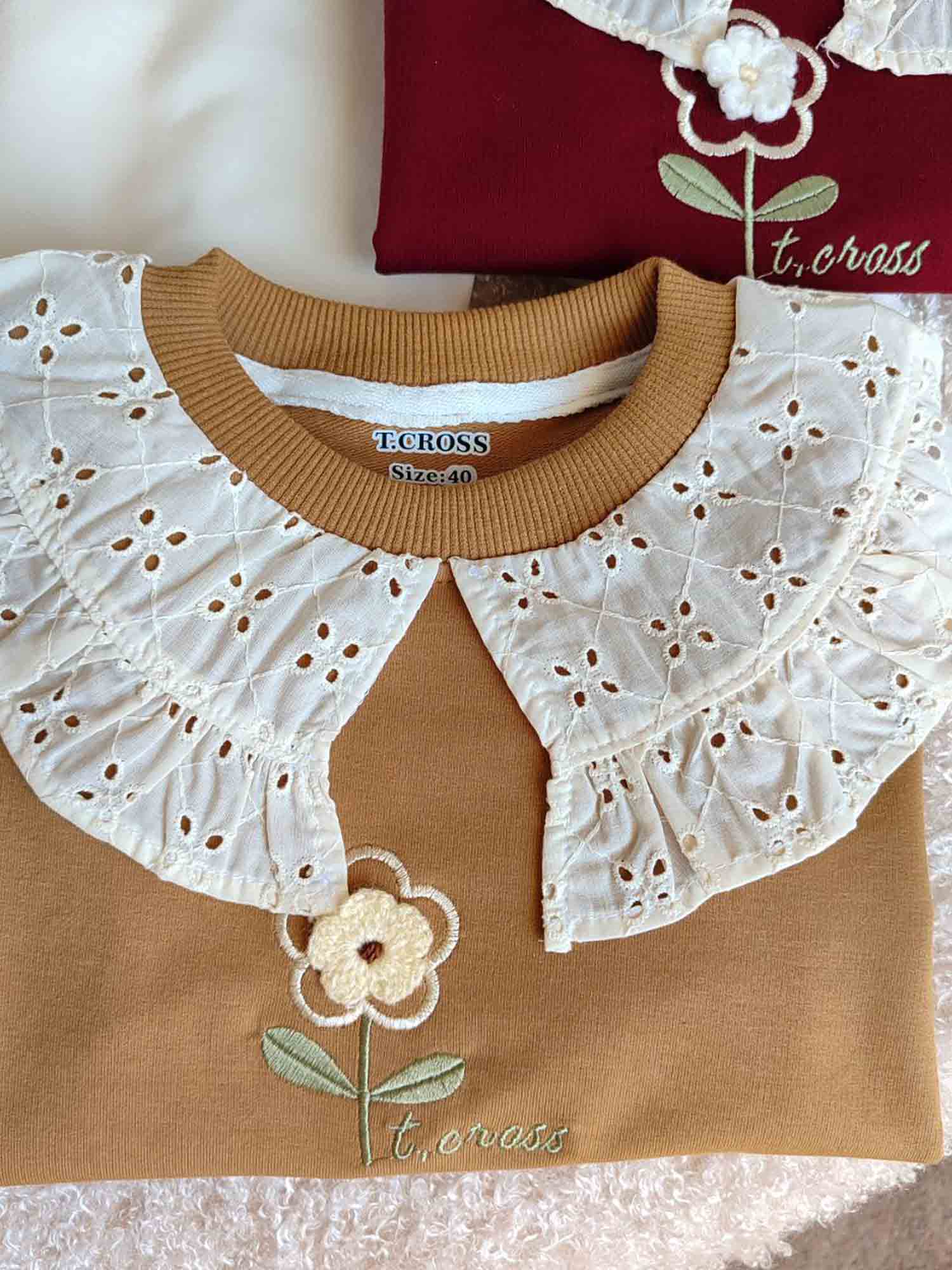 1 دورس تکی یقه خامه دوزی