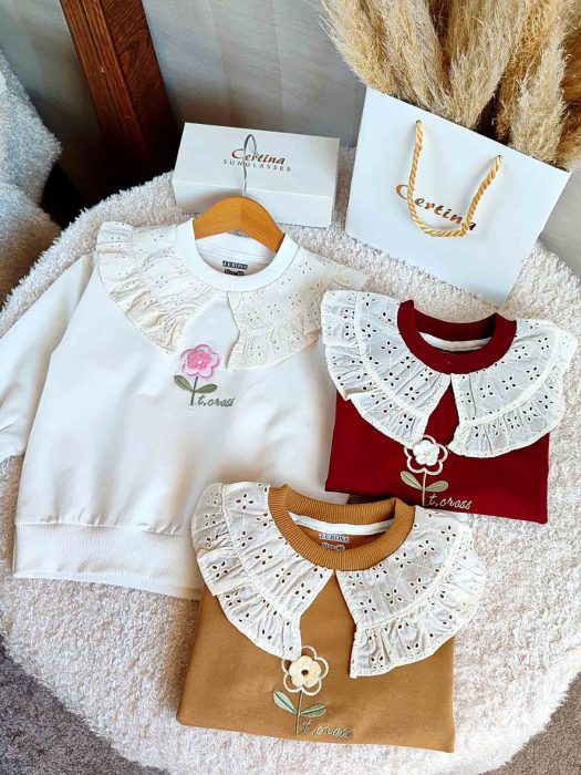 دورس تکی یقه خامه دوزی