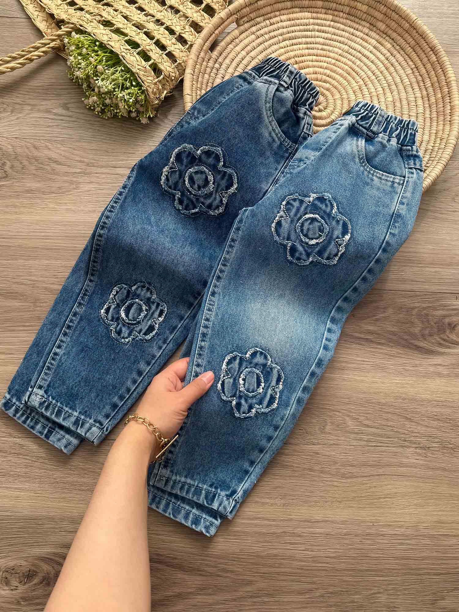 2 شلوار جین مام گل برجسته